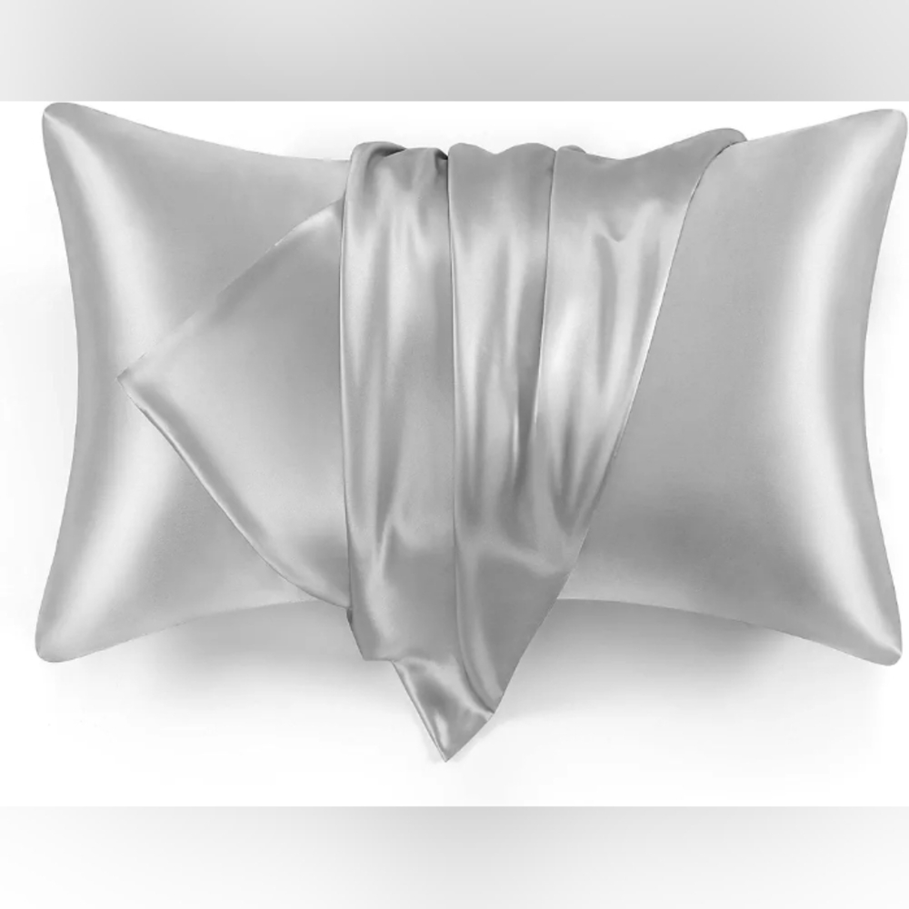 Satin silver pillowcases - brand new in box